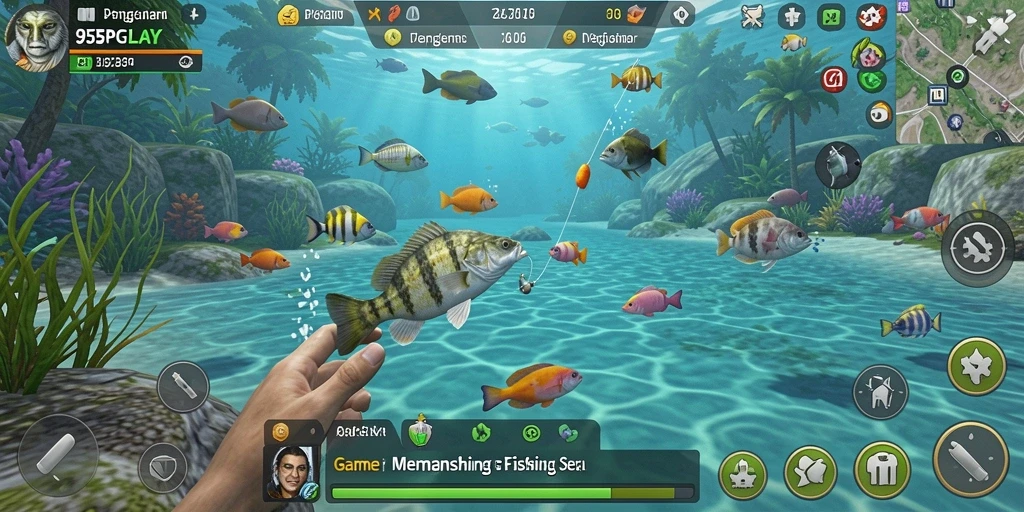 Tangkapan besar dan indah dalam permainan Fishing.