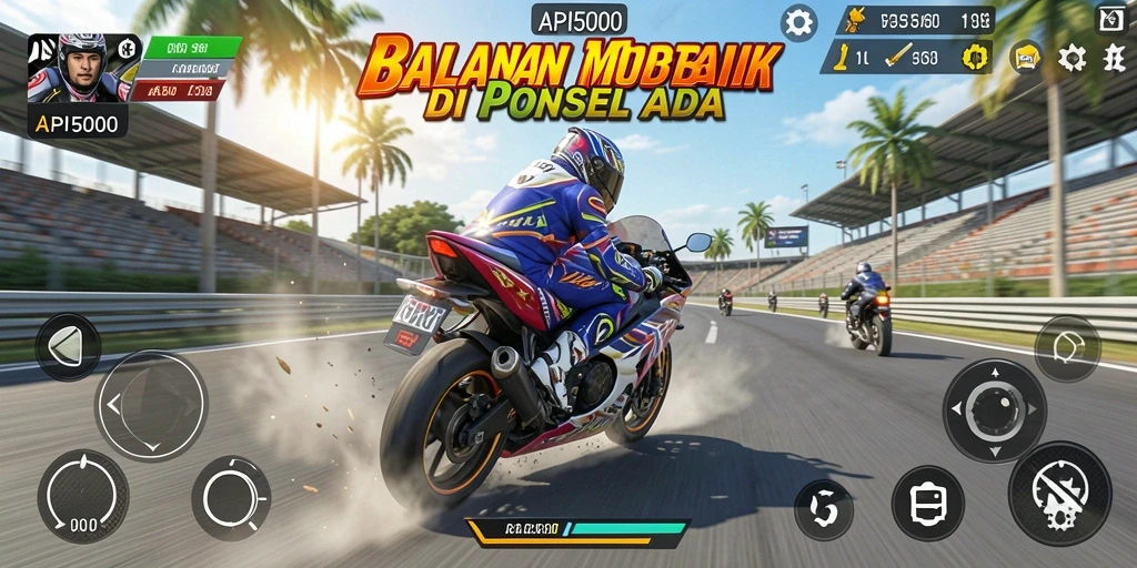 Gameplay menegangkan balapan motor dalam API5000.