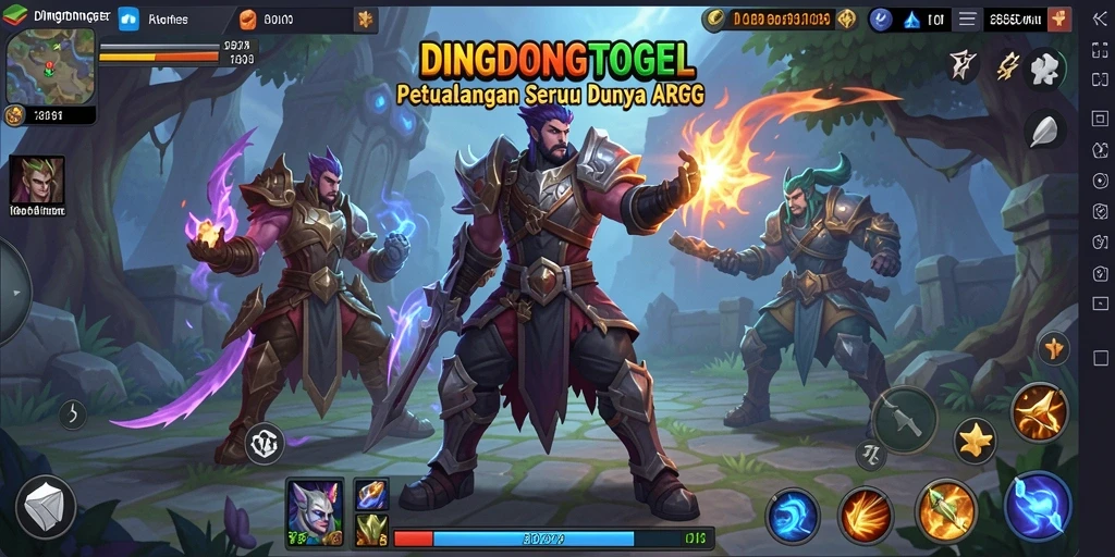 Screenshot gameplay DINGDONGTOGEL dengan aksi pertempuran yang seru.