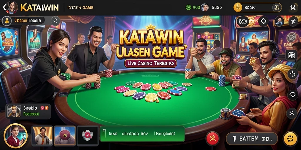 Gameplay KATAWIN menampilkan dealer langsung dan interaksi dengan pemain.