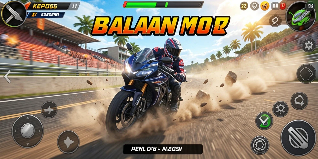 Gameplay menegangkan di balapan motor KEPO66.