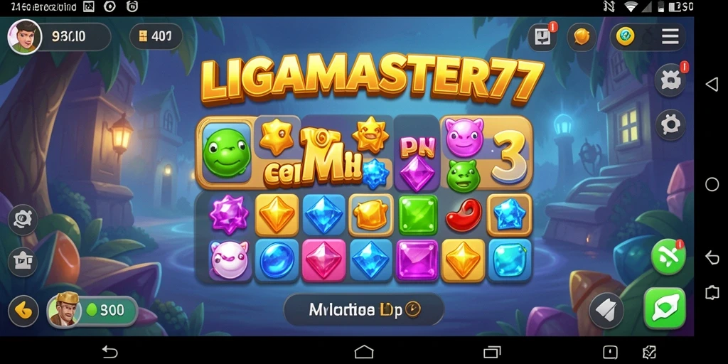 Tampilan gameplay menantang di LIGAMASTER77 dengan warna-warna cerah.