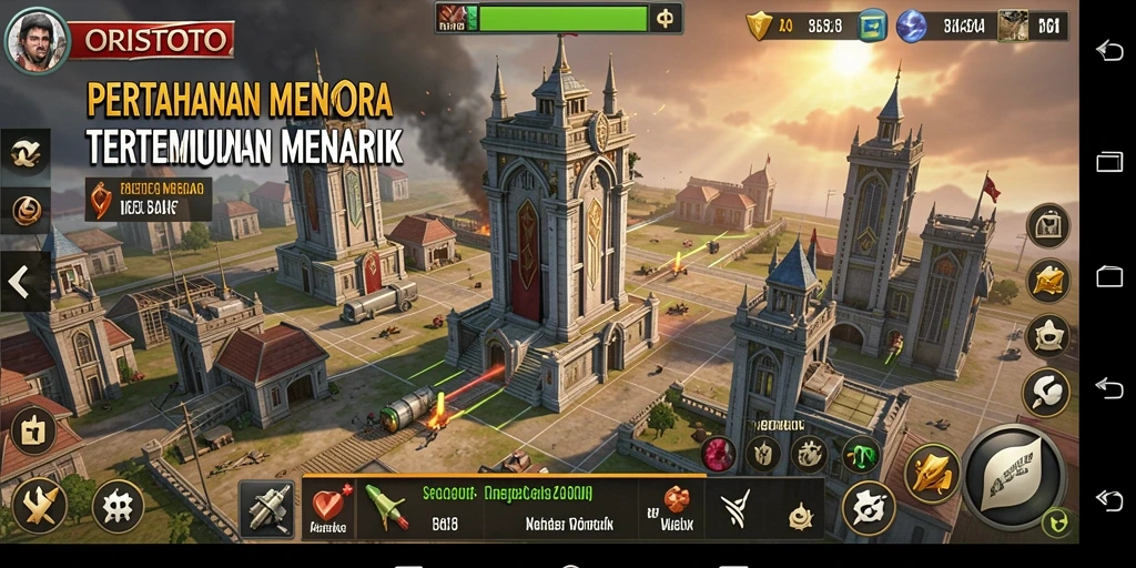 Tampilan menakjubkan dari gameplay pertahanan menara di ORISTOTO.