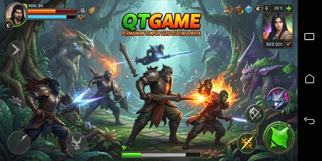 Tangkapan layar menampilkan aksi seru dalam QTGAME.