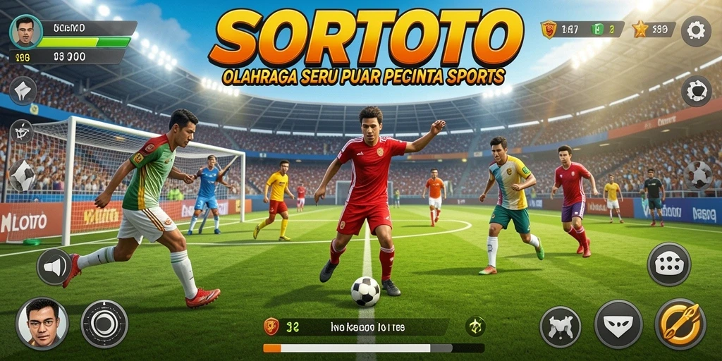 Screenshot menampilkan gameplay seru dari SORTOTO dengan berbagai olahraga.