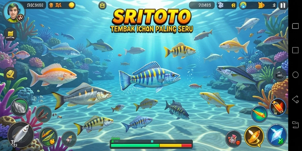 Tampilan gameplay SRITOTO yang menakjubkan dengan aksi Tembak Ikan.