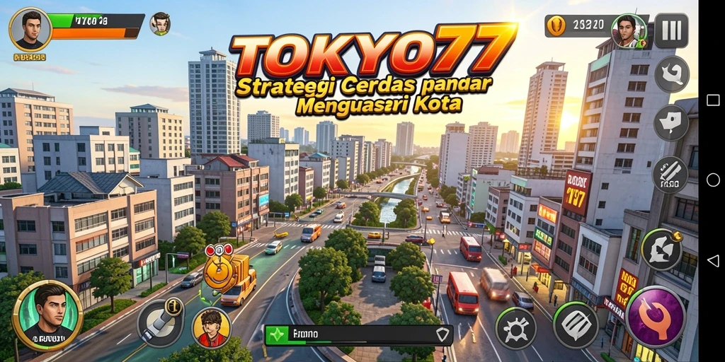 Screenshot gameplay TOKYO77 menampilkan adegan pertarungan strategi yang intens.